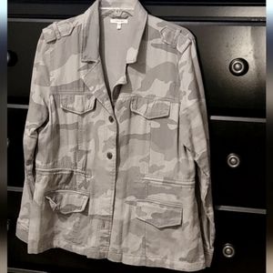 Maurices Camo Cinched Waist Jacket